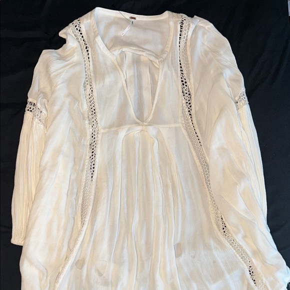 Free People Just the Two of Us Tunic White Boho Shirt - Picture 2 of 3